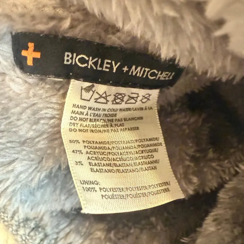 Bickley + Mitchell  Gray Beanie Hat Plush Lined Soft